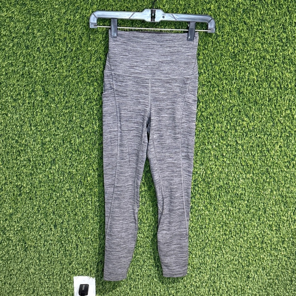 Lululemon Align High-Rise Pocket Nulu 25” Leggings Size 2 Heathered Black